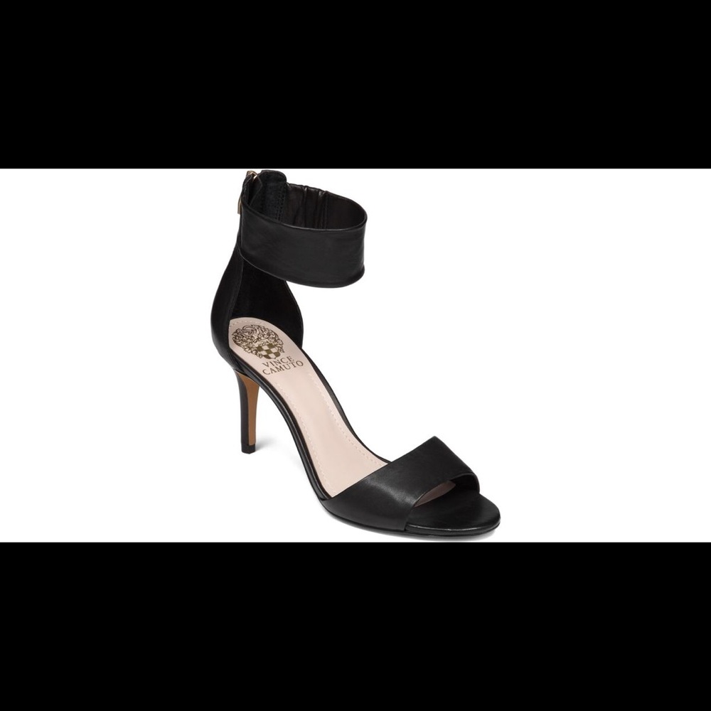 Vince Camuto Norris black leather heels